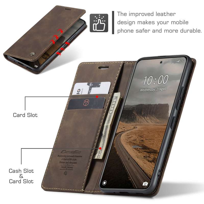 For Xiaomi 14 CaseMe 013 Multifunctional Horizontal Flip Leather Phone Case(Coffee)