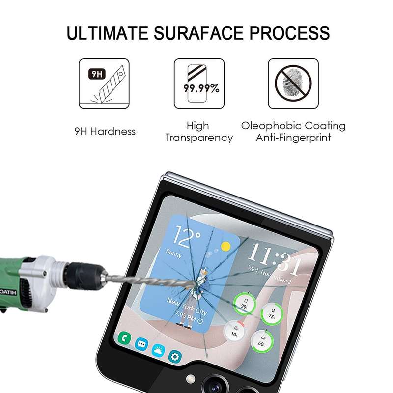For Samsung Galaxy Z Flip5 External Small Screen Full Glue Full Cover Screen Protector Tempered Glas