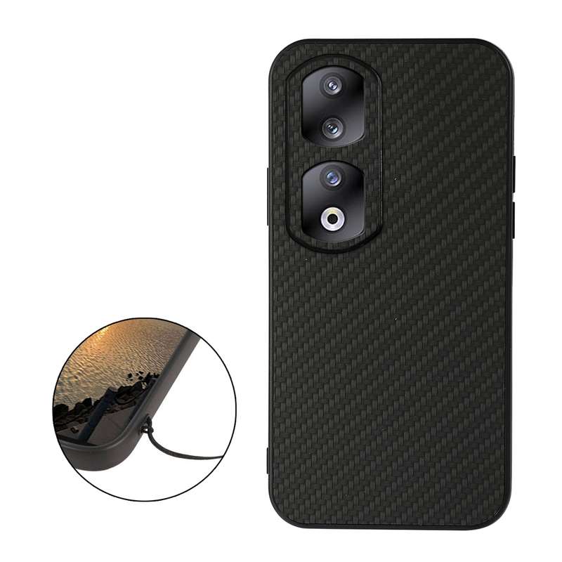 For Honor 90 Pro Carbon Fiber Texture Shockproof Phone Case(Black)