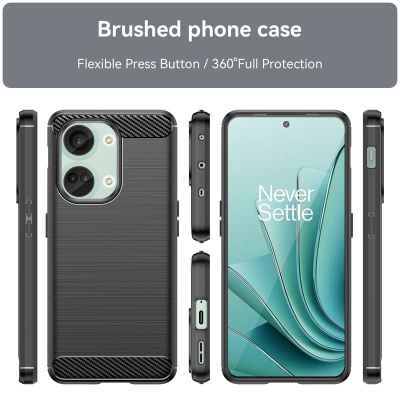 For OnePlus Nord 3 Brushed Texture Carbon Fiber TPU Phone Case(Black)