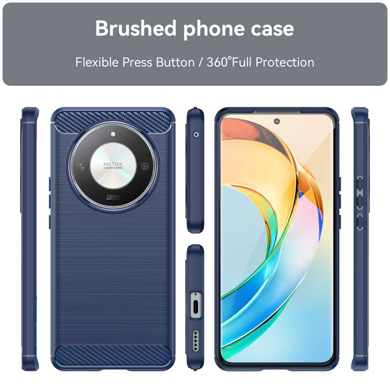 For Honor X9B Brushed Texture Carbon Fiber TPU Phone Case(Red)