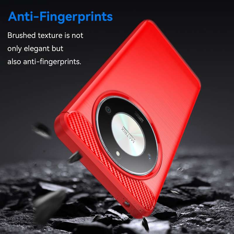 For Honor X9B Brushed Texture Carbon Fiber TPU Phone Case(Red)