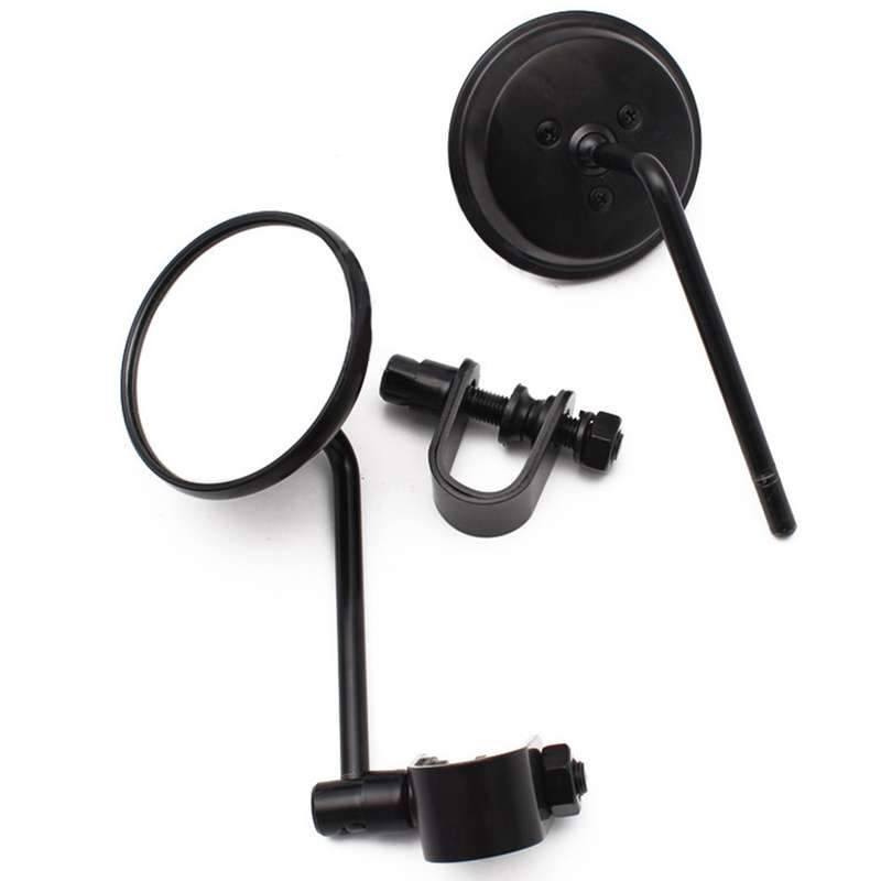 SF-127 Motorcycle Small Round Rearview Mirror Reversing Mirror(Silver Plating)