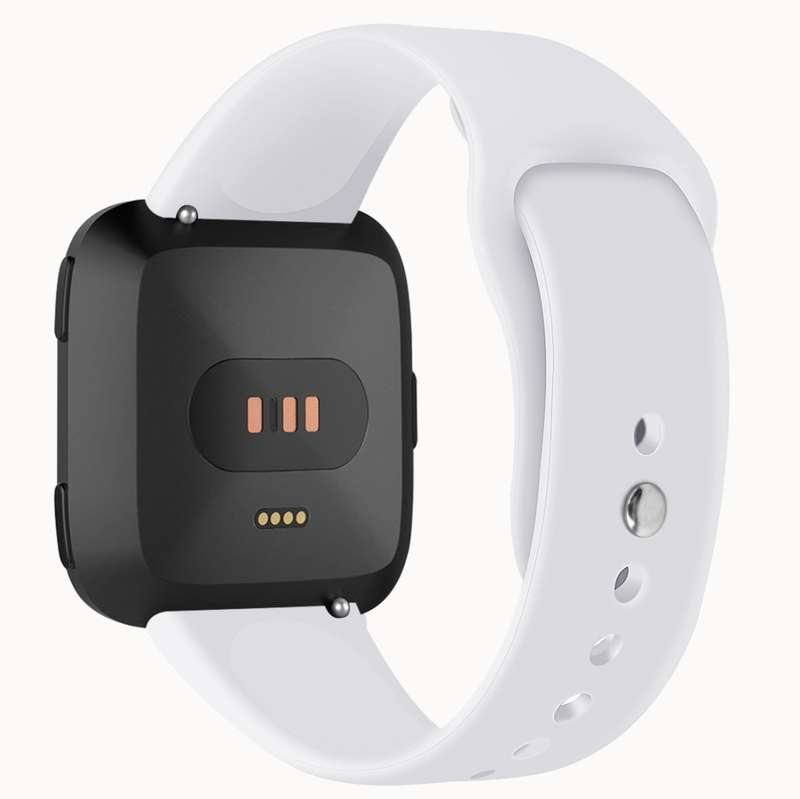 For Fitbit Versa 2 / Fitbit Versa / Fitbit Versa Lite Solid Color Silicone Watch Band, Size:L(Navy)