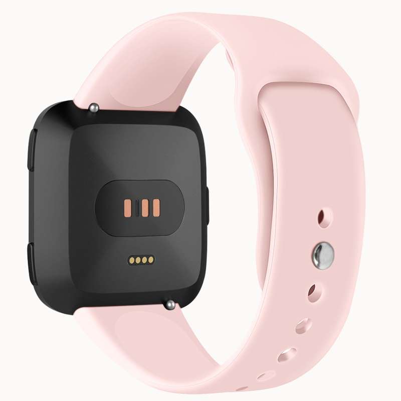 For Fitbit Versa 2 / Fitbit Versa / Fitbit Versa Lite Solid Color Silicone Watch Band, Size:L(Navy)