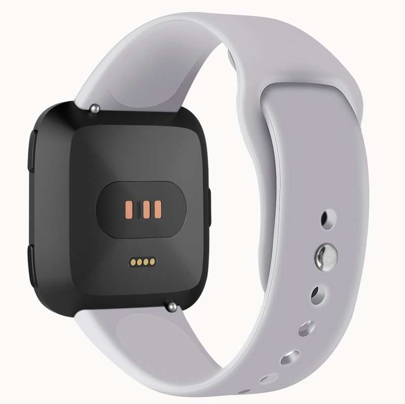 For Fitbit Versa 2 / Fitbit Versa / Fitbit Versa Lite Solid Color Silicone Watch Band, Size:L(Navy)