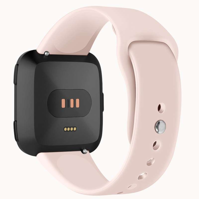 For Fitbit Versa 2 / Fitbit Versa / Fitbit Versa Lite Solid Color Silicone Watch Band, Size:L(Navy)