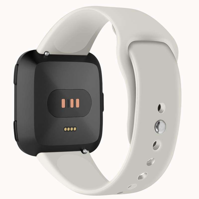 For Fitbit Versa 2 / Fitbit Versa / Fitbit Versa Lite Solid Color Silicone Watch Band, Size:L(Navy)