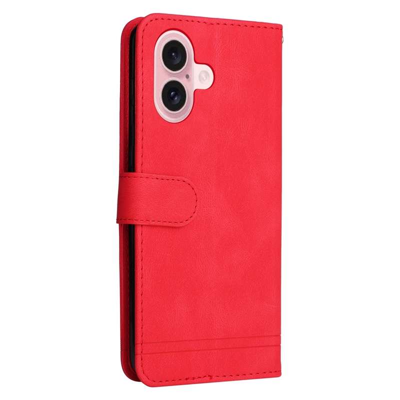 For iPhone 16 Skin Feel Life Tree Leather Phone Case(Red)