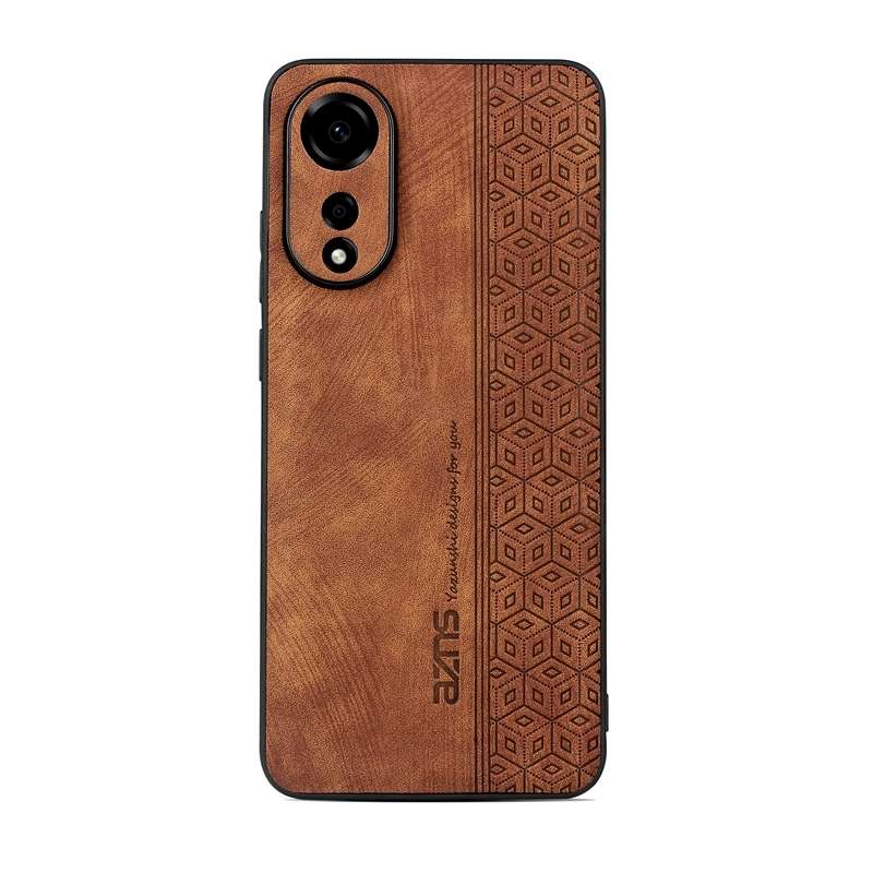 For OPPO A78 4G AZNS 3D Embossed Skin Feel Phone Case(Black)