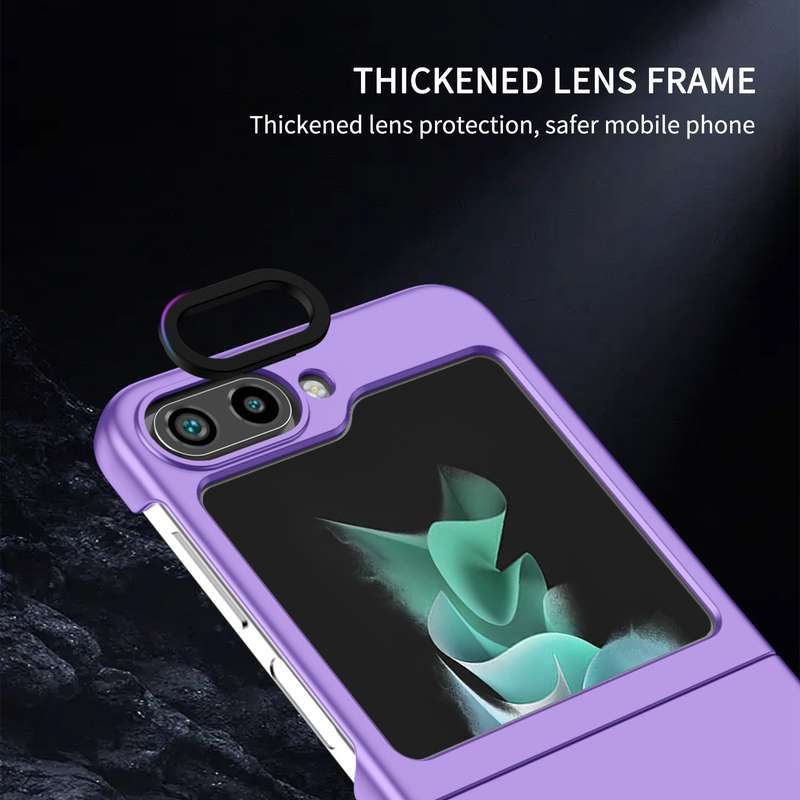 For Samsung Galaxy Z Flip6 5G Three-dimensional Folding Holder PC Phone Case(Purple)