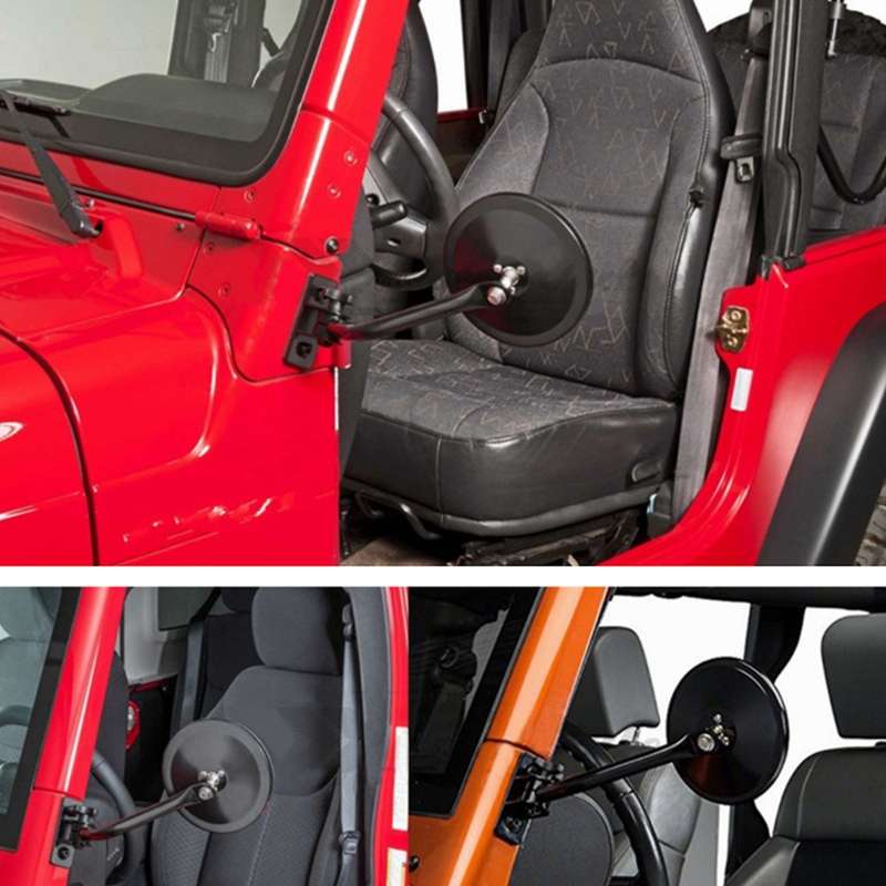 SF-JP-002 1 Pair For Jeep Wrangler Modified A-Pillar Round Shape Rearview Mirror Reversing Mirror