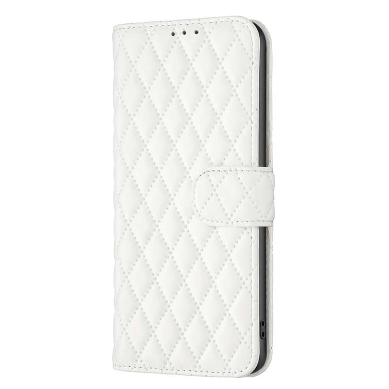 For iPhone 16 Pro Max Diamond Lattice Wallet Flip Leather Phone Case(White)