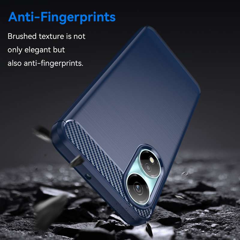 For Honor X7b Brushed Texture Carbon Fiber TPU Phone Case(Blue)