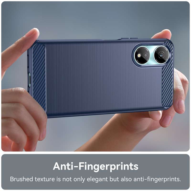 For Honor X7b Brushed Texture Carbon Fiber TPU Phone Case(Blue)