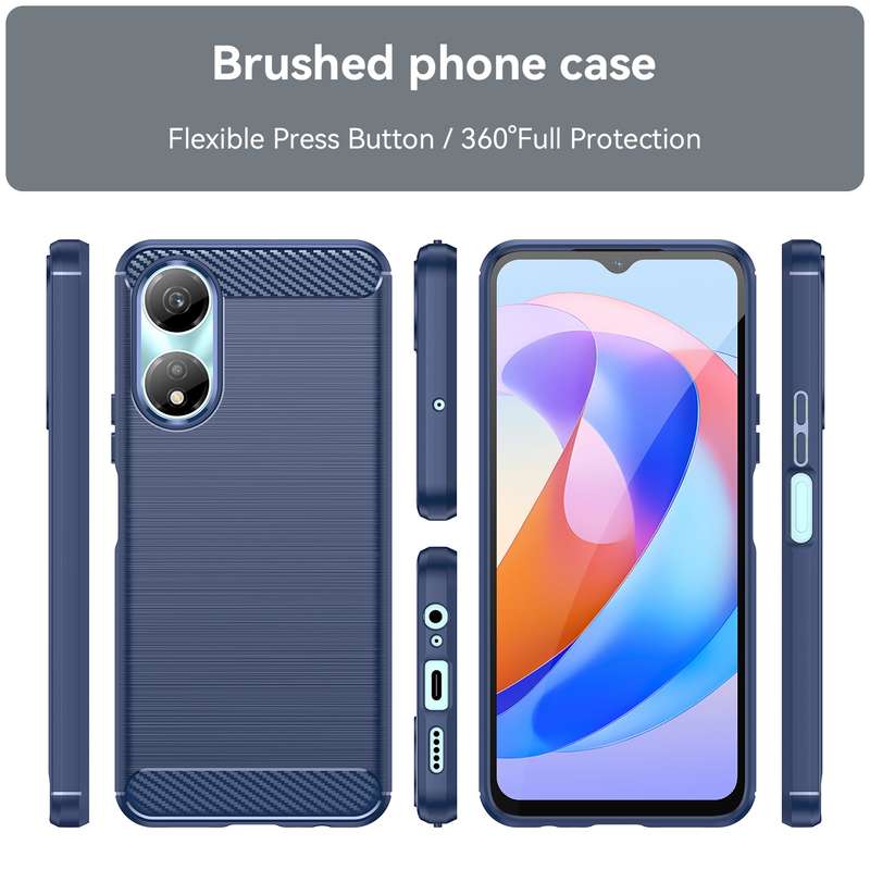 For Honor X5 Plus Brushed Texture Carbon Fiber TPU Phone Case(Red)