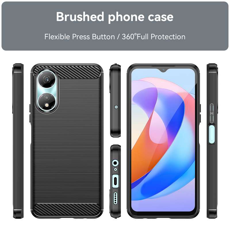 For Honor X5 Plus Brushed Texture Carbon Fiber TPU Phone Case(Red)