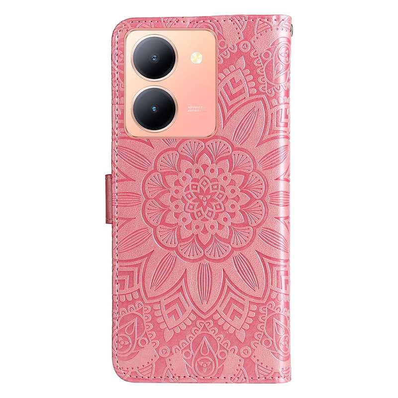 For vivo Y36 4G / 5G Foreign Embossed Sunflower Leather Phone Case(Purple)