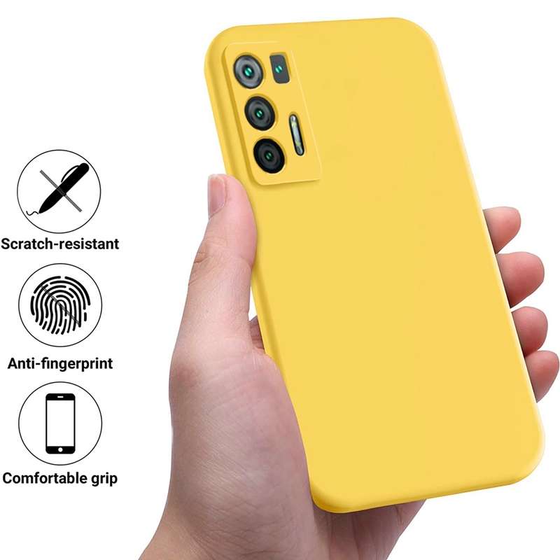 For Hisense Infinity H50S 5G Pure Color Liquid Silicone Shockproof Phone Case(Yellow)