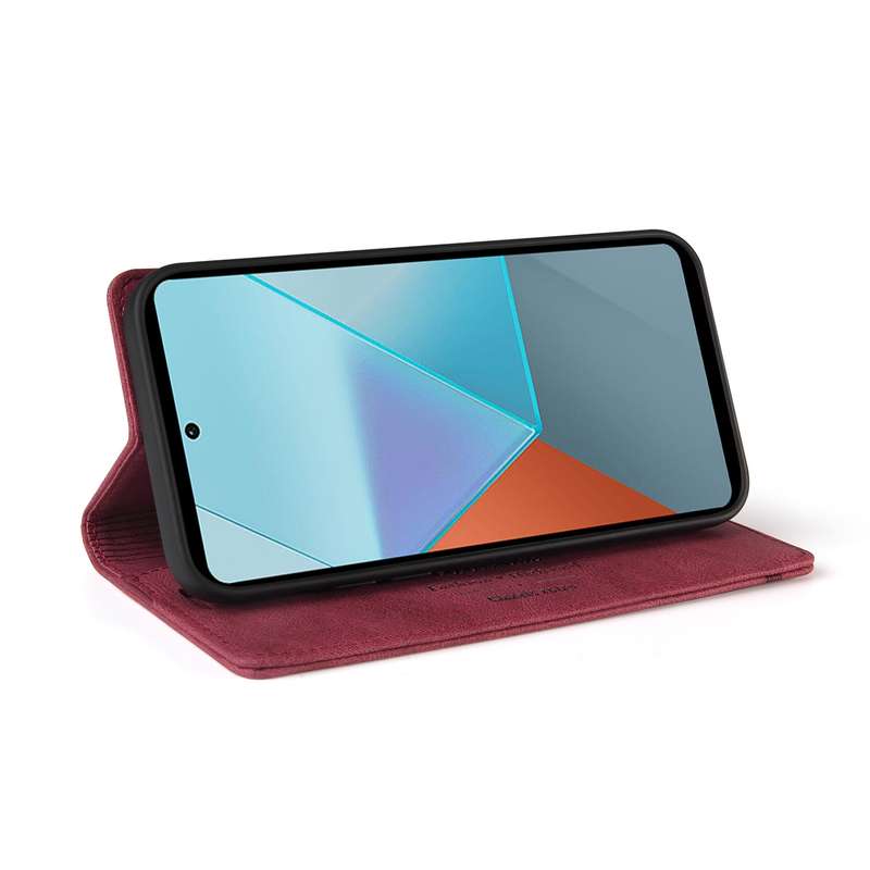 For Xiaomi Redmi Note 13 Pro 5G Skin Feel Anti-theft Brush Horizontal Flip Leather Case with Holder(