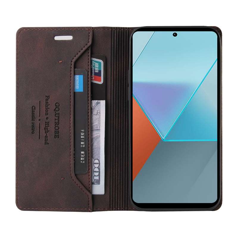 For Xiaomi Redmi Note 13 Pro 5G Skin Feel Anti-theft Brush Horizontal Flip Leather Case with Holder(