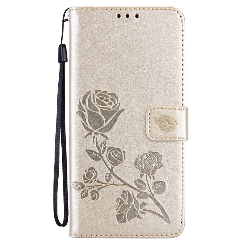 For Samsung Galaxy S24 Ultra Rose Embossed Flip PU Leather Phone Case(Gold)