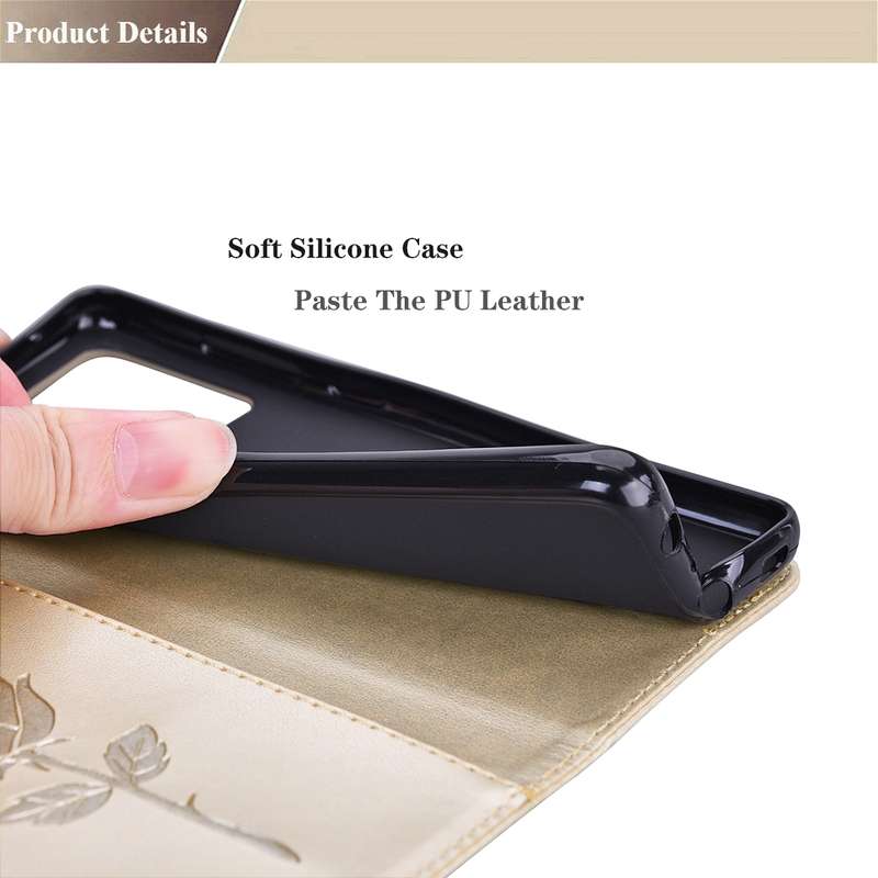 For Samsung Galaxy S24 Ultra Rose Embossed Flip PU Leather Phone Case(Gold)