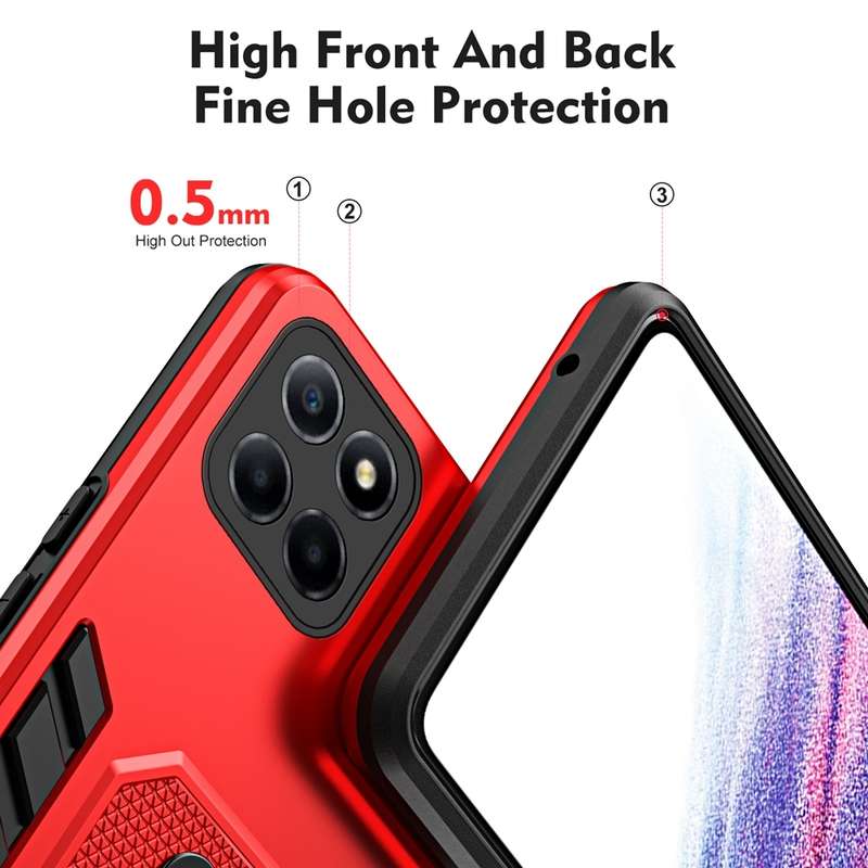 For Honor X6 / X6s / X8 5G Variety Brave Armor Finger Loop Holder Phone Case(Black)