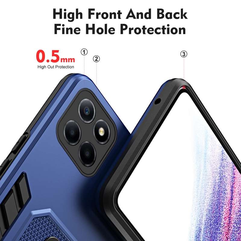 For Honor X6 / X6s / X8 5G Variety Brave Armor Finger Loop Holder Phone Case(Black)