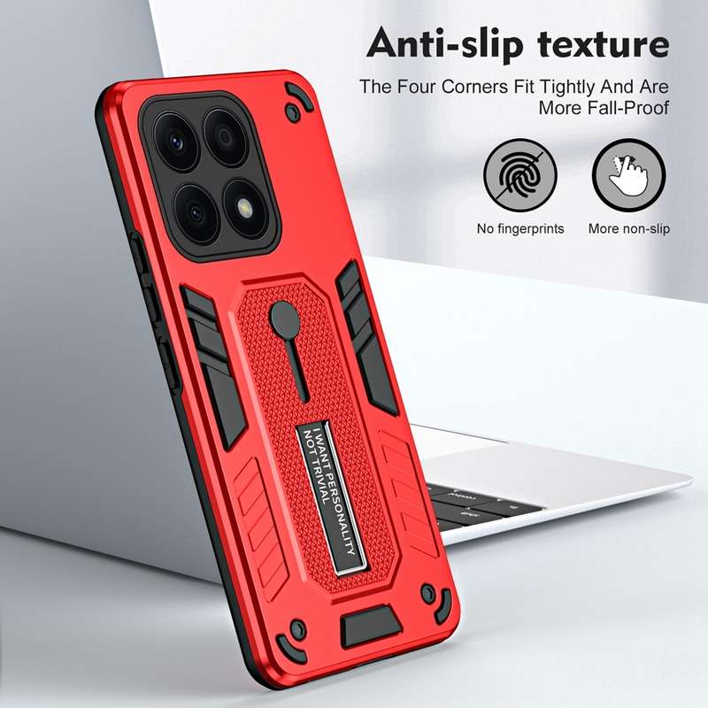 For Honor X8a 2023 Variety Brave Armor Finger Loop Holder Phone Case(Blue)