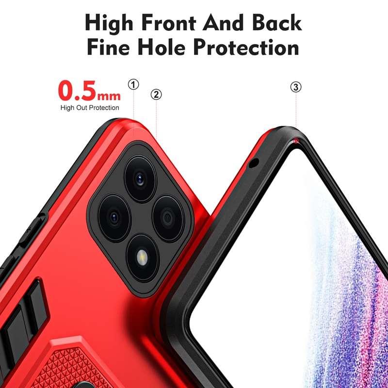 For Honor X8a 2023 Variety Brave Armor Finger Loop Holder Phone Case(Blue)