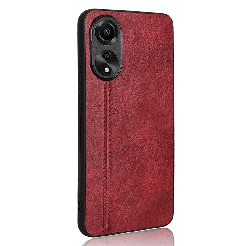 For OPPO A78 4G Cow Pattern Sewing Back Cover Phone Case(Blue)