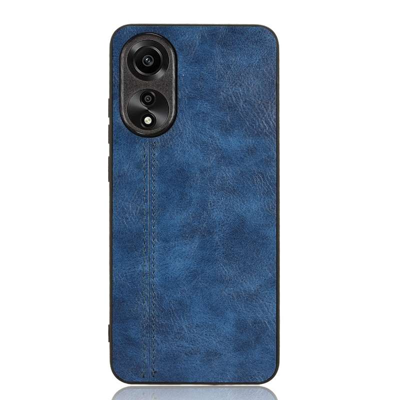 For OPPO A78 4G Cow Pattern Sewing Back Cover Phone Case(Blue)