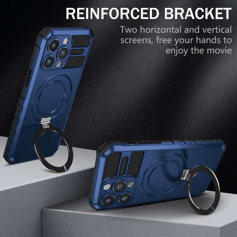 For iPhone 15 Pro MagSafe Magnetic Holder Phone Case(Green)