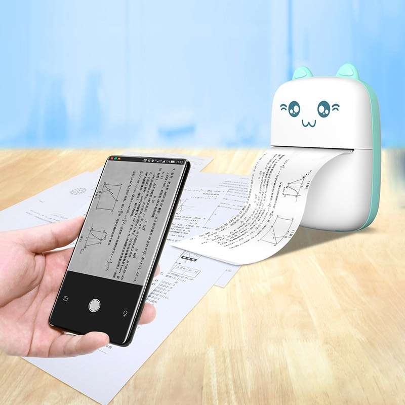 C9 Mini Bluetooth Wireless Thermal Printer With 5 Papers(Pink)