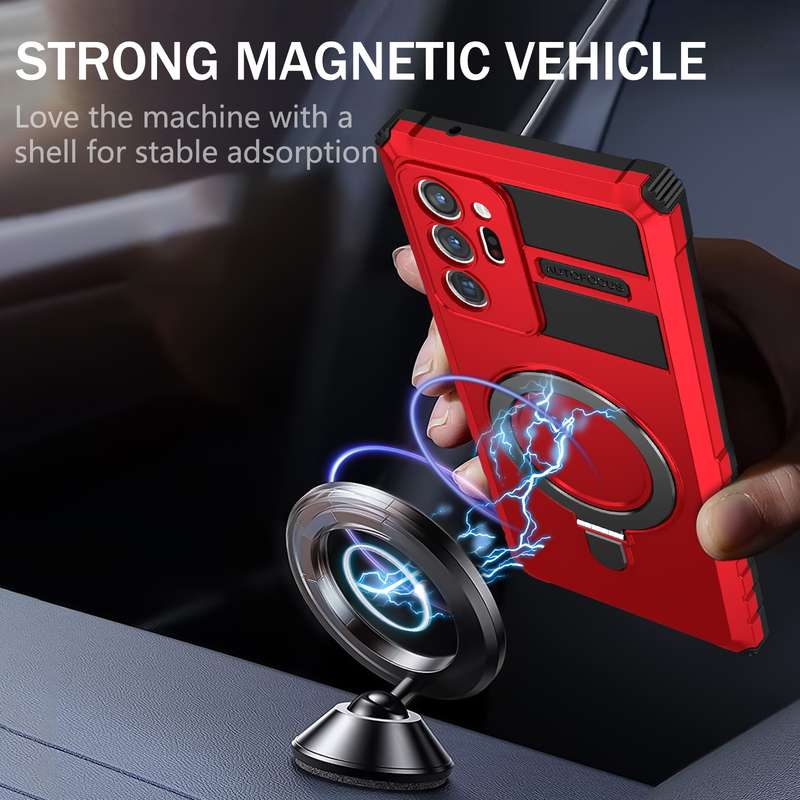 For Samsung Galaxy Note20 Ultra MagSafe Magnetic Holder Phone Case(Black)