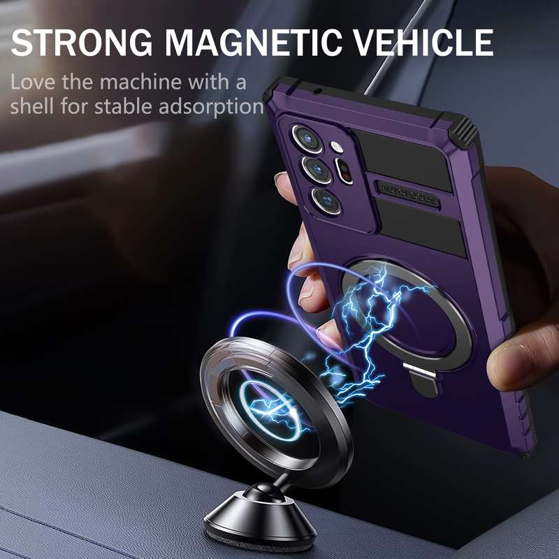 For Samsung Galaxy Note20 Ultra MagSafe Magnetic Holder Phone Case(Black)