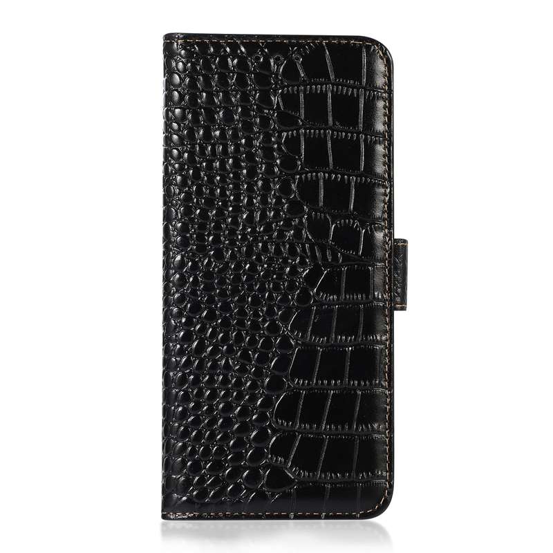 For OnePlus Nord CE4 Lite Crocodile Top Layer Cowhide Leather Phone Case(Black)