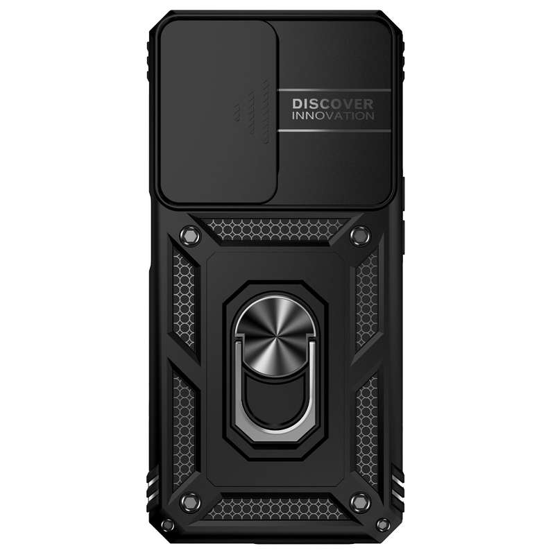 For OPPO A57 Sliding Camshield Holder Phone Case(Black)
