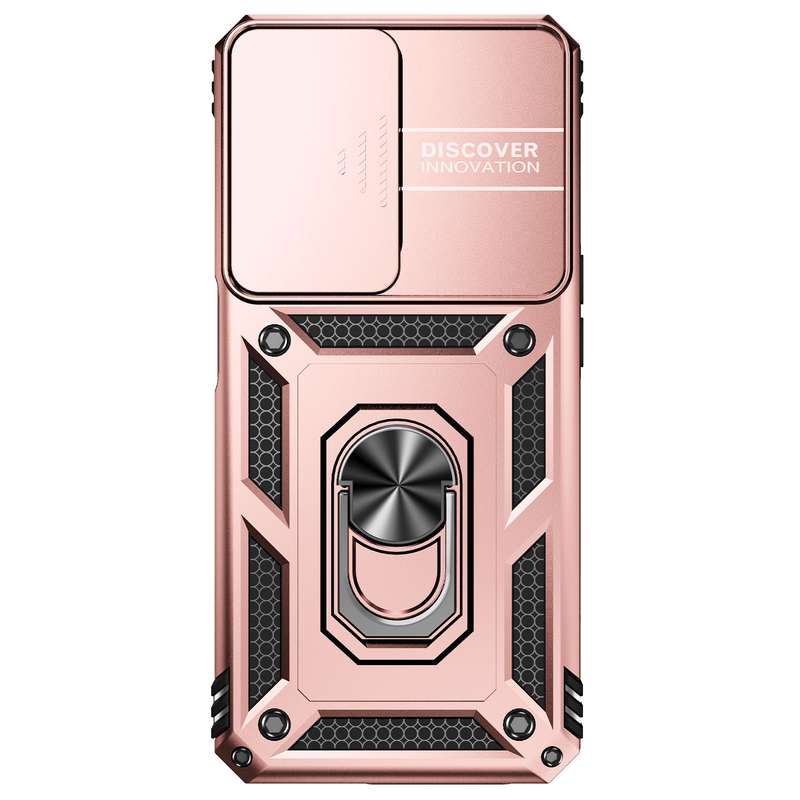 For OPPO A57 Sliding Camshield Holder Phone Case(Black)