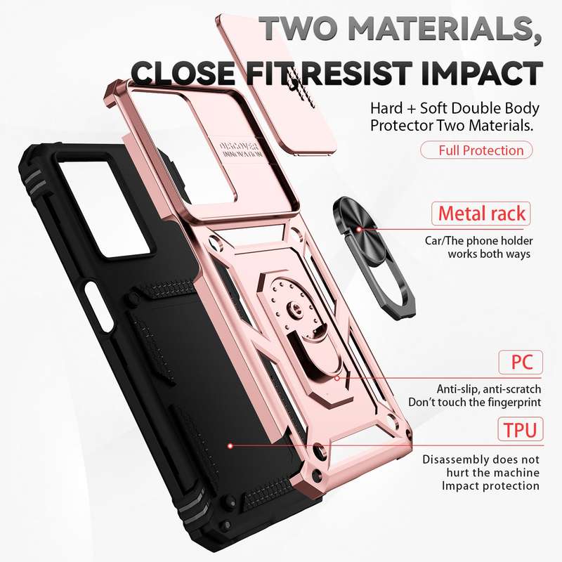 For OPPO A57 Sliding Camshield Holder Phone Case(Black)