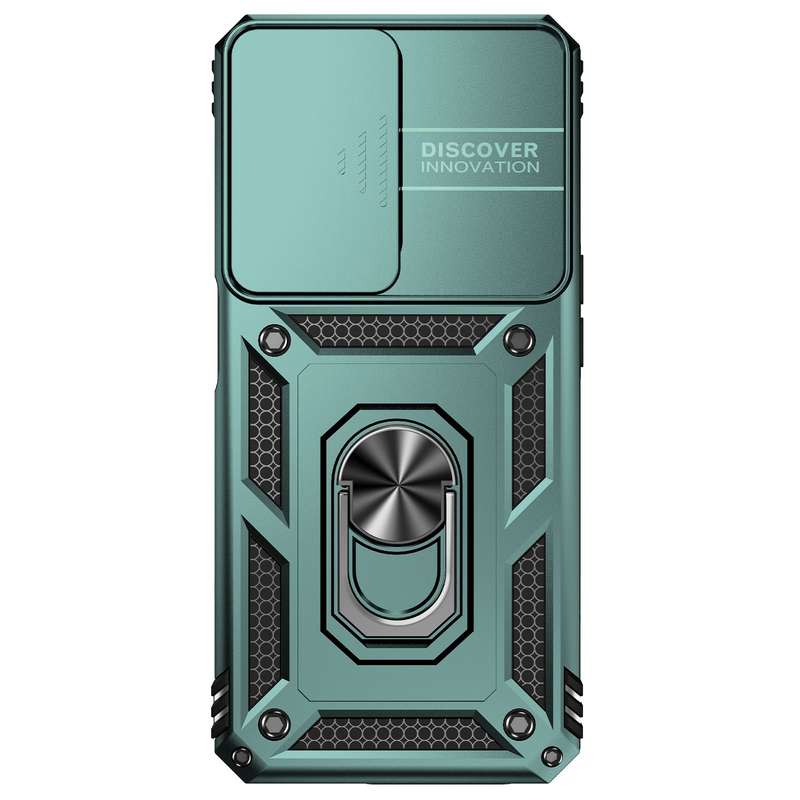 For OPPO A57 Sliding Camshield Holder Phone Case(Black)