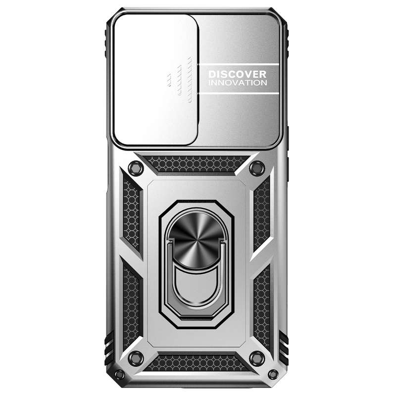 For OPPO A57 Sliding Camshield Holder Phone Case(Black)