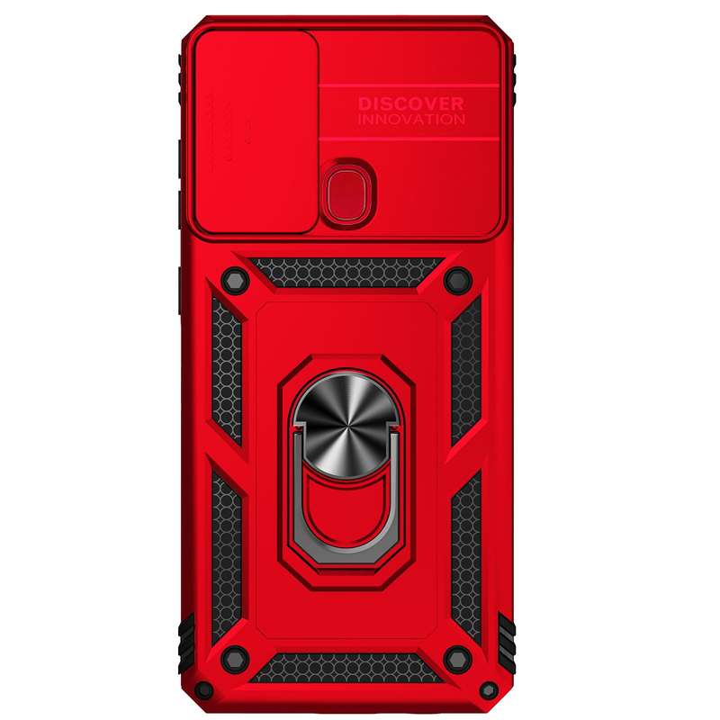 For Samsung Galaxy A21s Sliding Camshield Holder Phone Case(Silver)