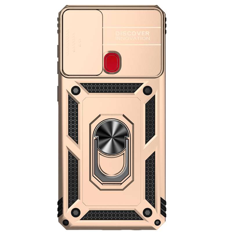 For Samsung Galaxy A21s Sliding Camshield Holder Phone Case(Silver)