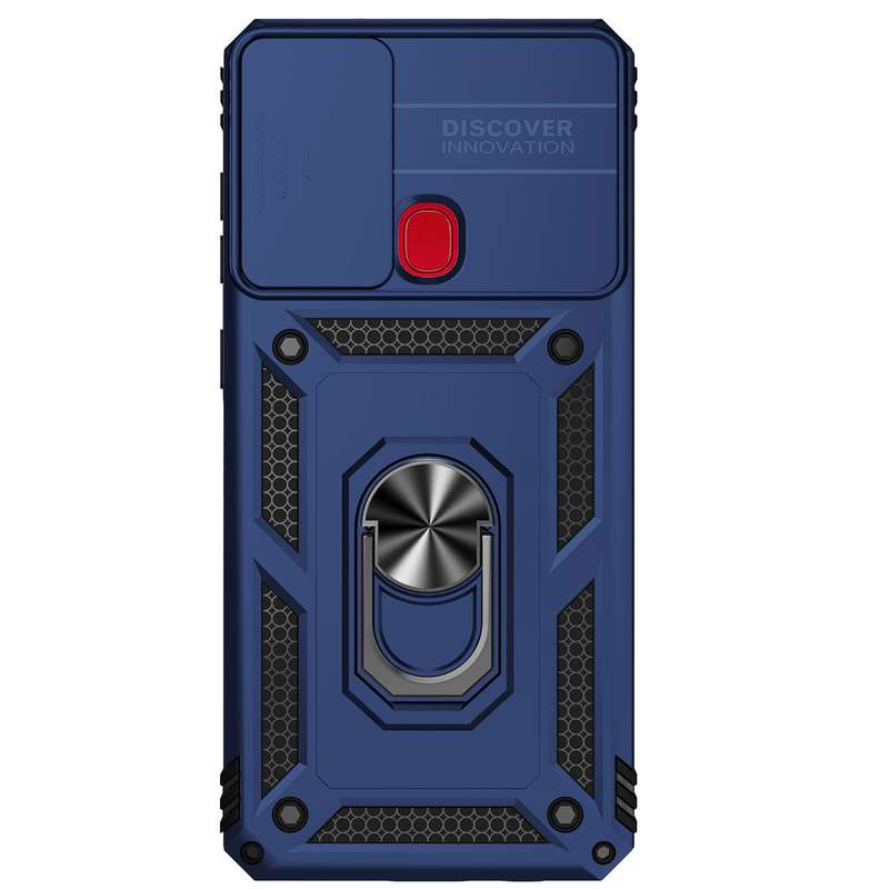 For Samsung Galaxy A21s Sliding Camshield Holder Phone Case(Silver)