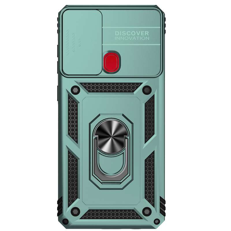 For Samsung Galaxy A21s Sliding Camshield Holder Phone Case(Silver)