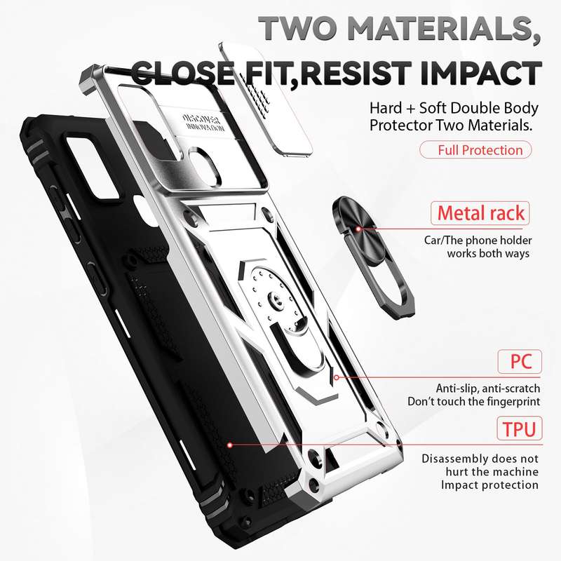 For Samsung Galaxy A21s Sliding Camshield Holder Phone Case(Black)