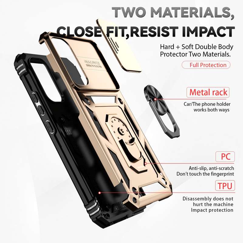 For Samsung Galaxy A34 5G Sliding Camshield Holder Phone Case(Silver)