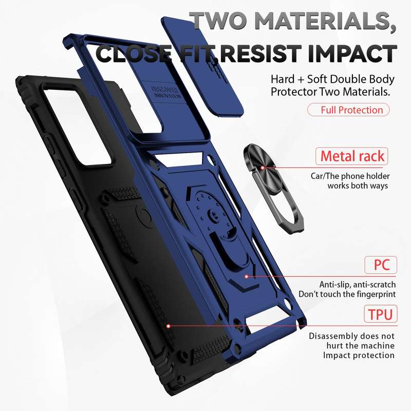 For Samsung Galaxy Note20 Ultra Sliding Camshield Holder Phone Case(Black)